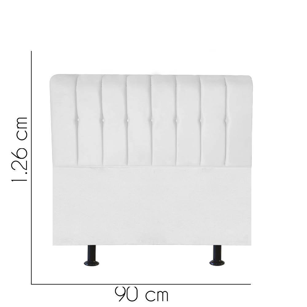 Cabeceira Estofada Kiara 90cm Solteiro Box Quarto Suede Branco - Gat Magazine - 2