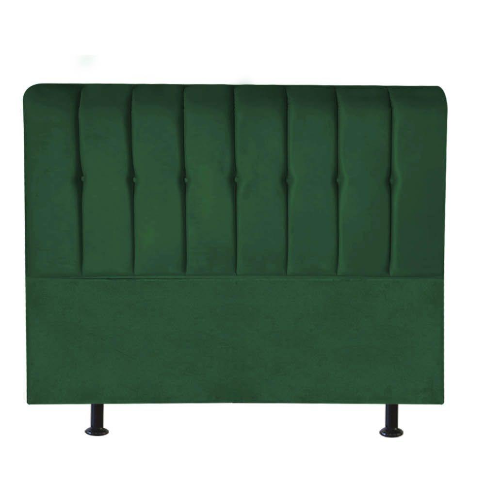 Cabeceira Estofada Kiara 195cm King Size Box Quarto Suede Verde - Gat Magazine - 1