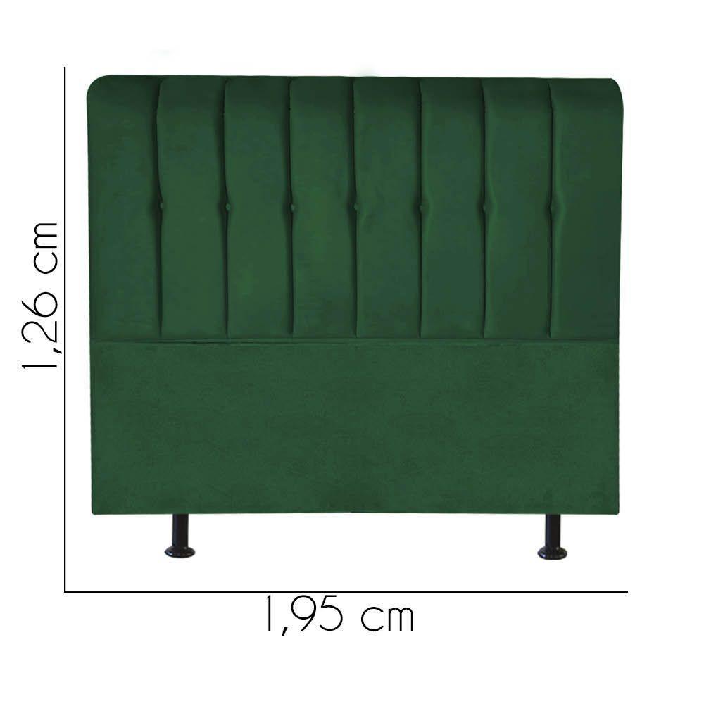 Cabeceira Estofada Kiara 195cm King Size Box Quarto Suede Verde - Gat Magazine - 2