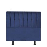 Cabeceira Estofada Kiara 90cm Solteiro Box Quarto Suede Azul Marinho - Gat Magazine - 1