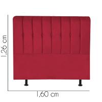 Cabeceira Estofada Kiara 160cm Queen Size Box Quarto Suede Vermelho - Gat Magazine - 2