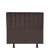 Cabeceira Estofada Kiara 90cm Solteiro Box Quarto Suede Marrom - Gat Magazine - 1