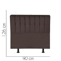 Cabeceira Estofada Kiara 90cm Solteiro Box Quarto Suede Marrom - Gat Magazine - 2