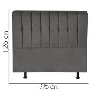 Cabeceira Estofada Kiara 195cm King Size Box Quarto Suede Cinza Escuro Grafite - Gat Magazine - 2
