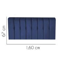 Painel Estofada Kiara 160cm Queen Size Box Quarto Suede Azul Marinho - Gat Magazine - 2