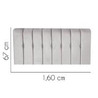 Painel Estofada Kiara 160cm Queen Size Box Quarto Suede Cinza Claro - Gat Magazine - 2