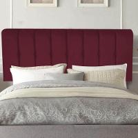 Painel Estofada Kiara 160cm Queen Size Box Quarto Suede Bordô - Gat Magazine - 1