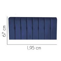 Painel Estofada Kiara 195cm King Size Box Quarto Suede Azul Marinho - Gat Magazine - 2