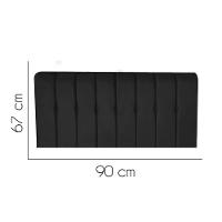 Painel Estofada Kiara 90cm Solteiro Box Quarto Corino Preto - Gat Magazine - 2