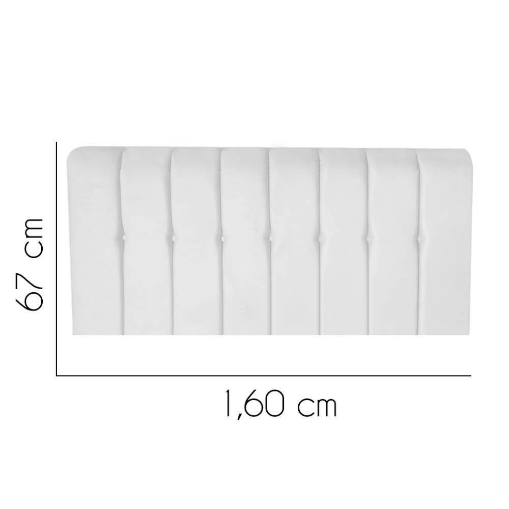 Painel Estofada Kiara 160cm Queen Size Box Quarto Suede Branco - Gat Magazine - 2