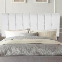 Painel Estofada Kiara 160cm Queen Size Box Quarto Suede Branco - Gat Magazine - 1