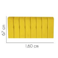 Painel Estofada Kiara 160cm Queen Size Box Quarto Suede Amarelo - Gat Magazine - 2
