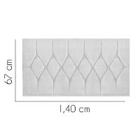 Painel Estofada Istambul Botão Capitonê 140cm Casal Para Cama Box Quarto Corino Branco - Gat Magazine - 2