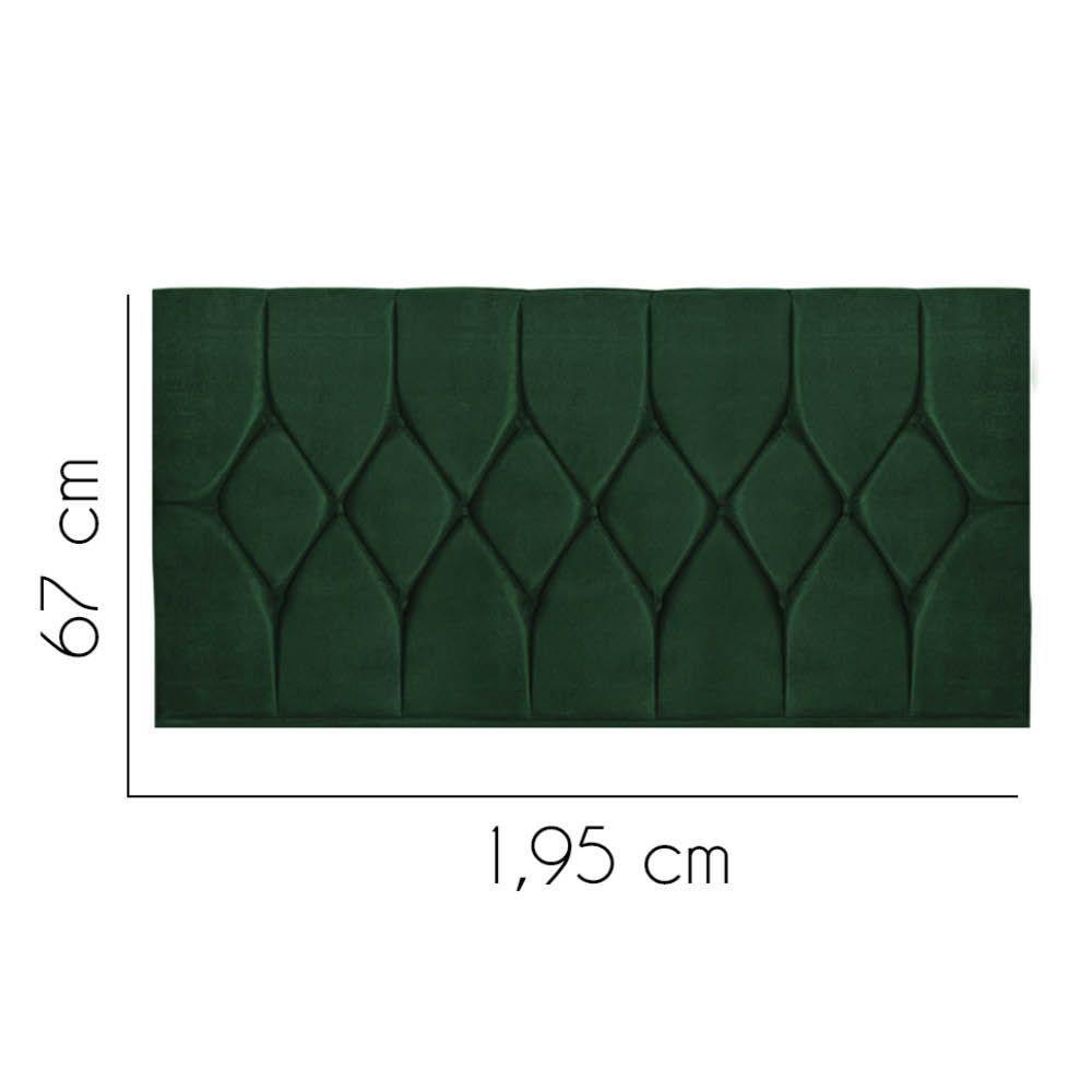Painel Estofada Istambul Botão Capitonê 195cm King Size Para Cama Box Quarto Suede Verde - Gat Magazine - 2