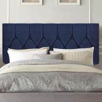 Painel Estofada Istambul Botão Capitonê 100cm Solteiro Para Cama Box Quarto Suede Azul Marinho - Gat Magazine - 1