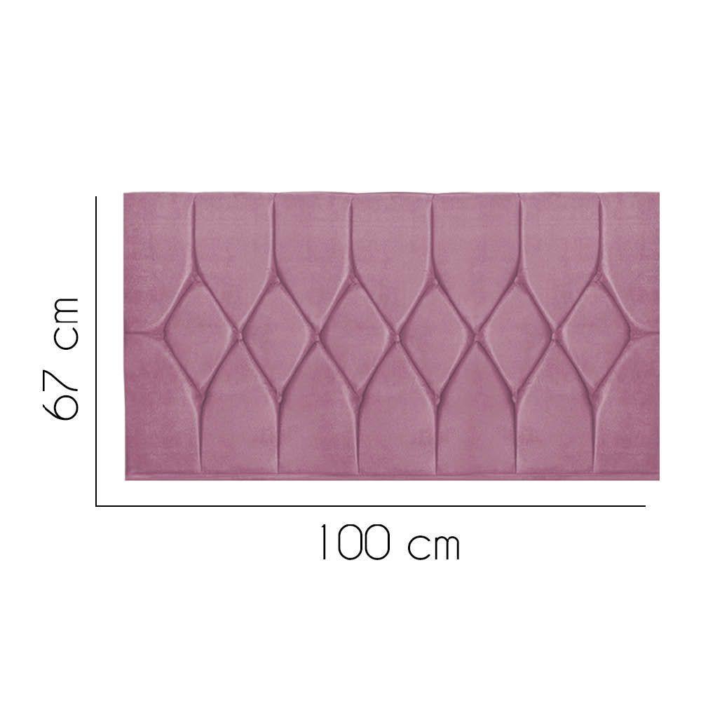 Painel Estofada Istambul Botão Capitonê 100cm Solteiro Para Cama Box Quarto Suede Rosa Bebê - Gat Magazine - 2