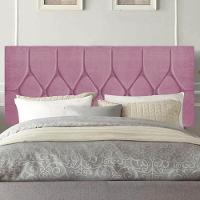 Painel Estofada Istambul Botão Capitonê 100cm Solteiro Para Cama Box Quarto Suede Rosa Bebê - Gat Magazine - 1