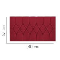 Painel Estofada Istambul Botão Capitonê 140cm Casal Para Cama Box Quarto Corino Vermelho - Gat Magazine - 2
