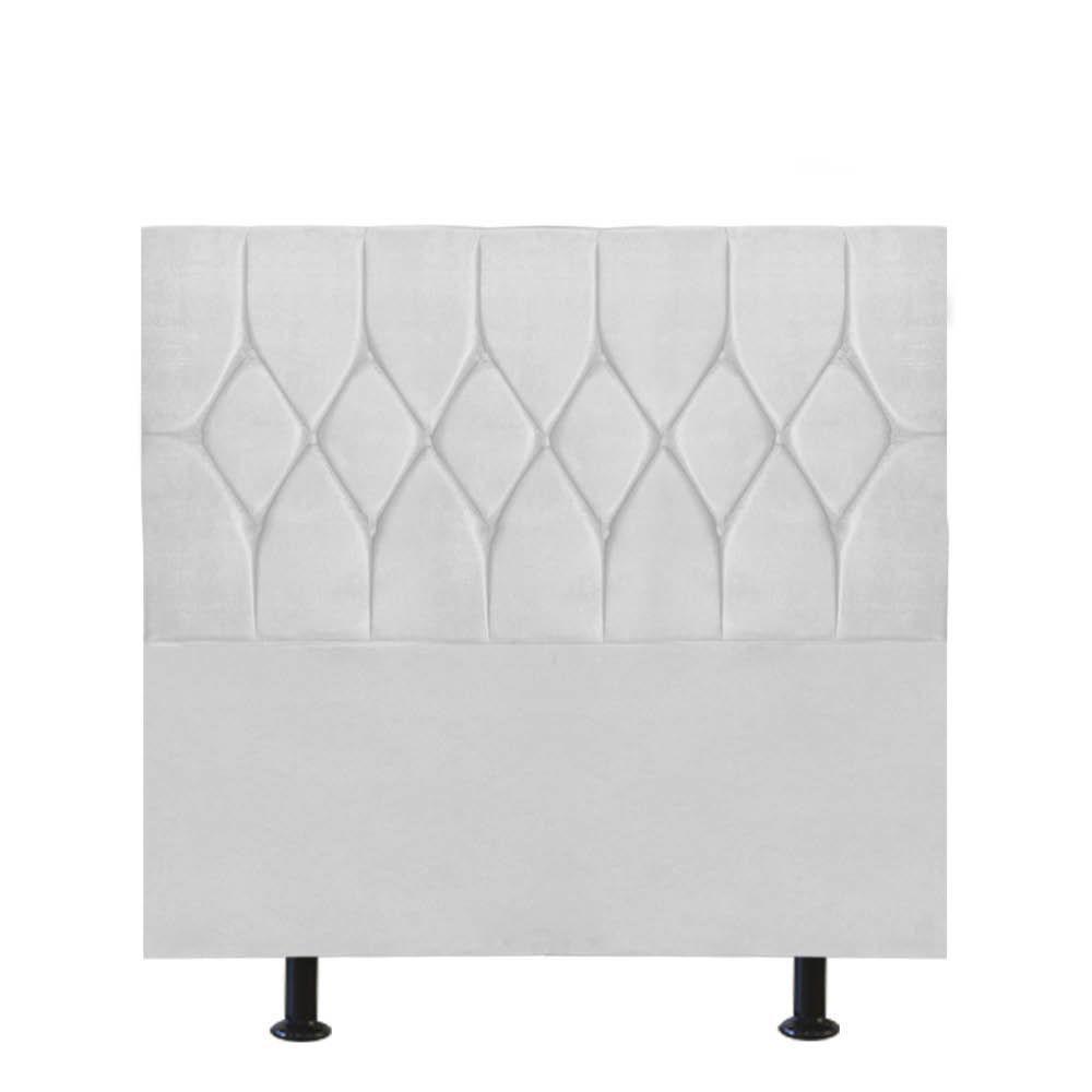Cabeceira Estofada Istambul Capitonê 100cm Solteiro Box Quarto Suede Branco - Gat Magazine - 1
