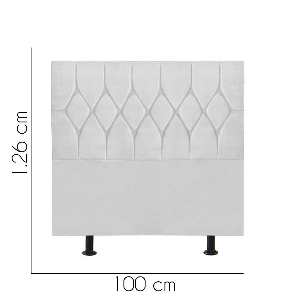 Cabeceira Estofada Istambul Capitonê 100cm Solteiro Box Quarto Suede Branco - Gat Magazine - 2