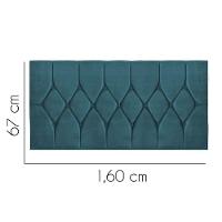 Painel Estofada Istambul Botão Capitonê 160cm Queen Size Para Cama Box Quarto Suede Azul Turquesa - Gat Magazine - 2