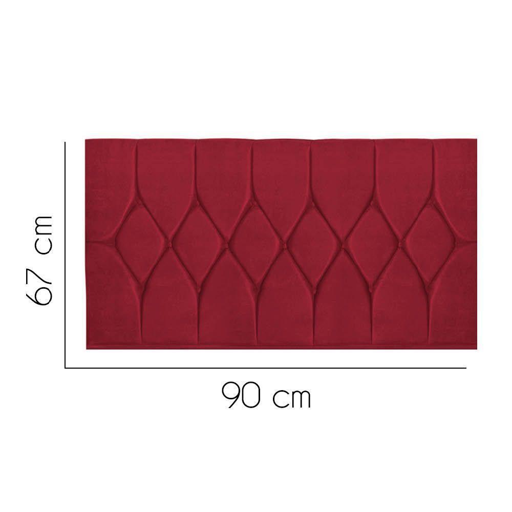 Painel Estofada Istambul Botão Capitonê 90cm Solteiro Para Cama Box Quarto Suede Vermelho - Gat Magazine - 2
