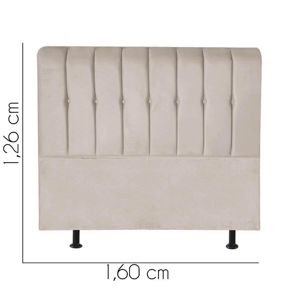 Cabeceira Estofada Kiara 160cm Queen Size Box Quarto Suede Bege - Gat Magazine - 2