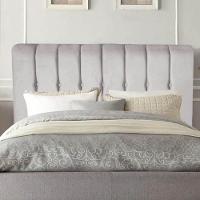 Cabeceira Estofada Kiara 160cm Queen Size Box Quarto Suede Cinza Claro - Gat Magazine - 3