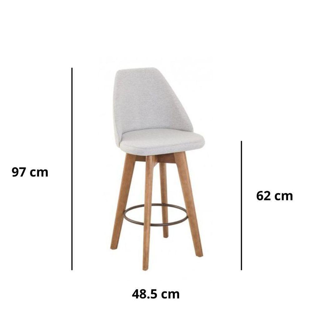 Kit 4 Banquetas Maya Gourmet Giratória-altura 62 Cm Do Chão Até O Assento-tecido Linho - 5
