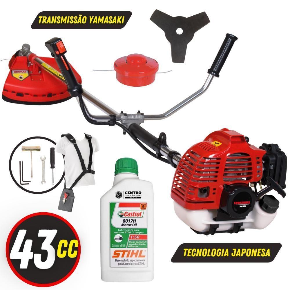 Roçadeira Kawashima Kw43l Faca 3p + Carretel + óleo Stihl 2t - 7