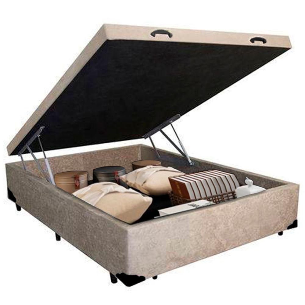 Cama Box Baú Viúva Sereneprime Suede Bege 44x128x188 - 2