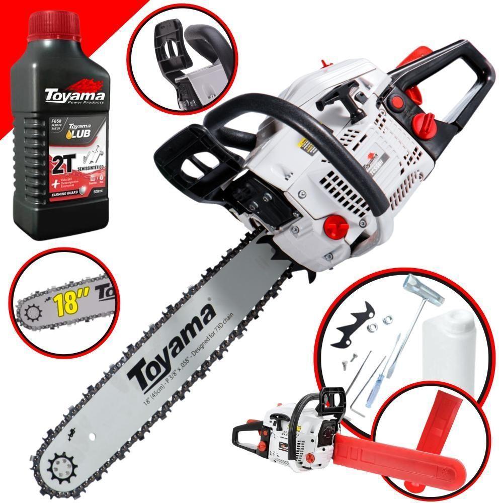 Motosserra Profissional Gasolina Tcs58h + óleo Toyama 2t - 2