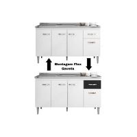 Balcão Módulo Gabinete Para Pia Gabriela Sem Tampo 150cm 4 Portas 1 Gaveta - Ajl Móveis - 2