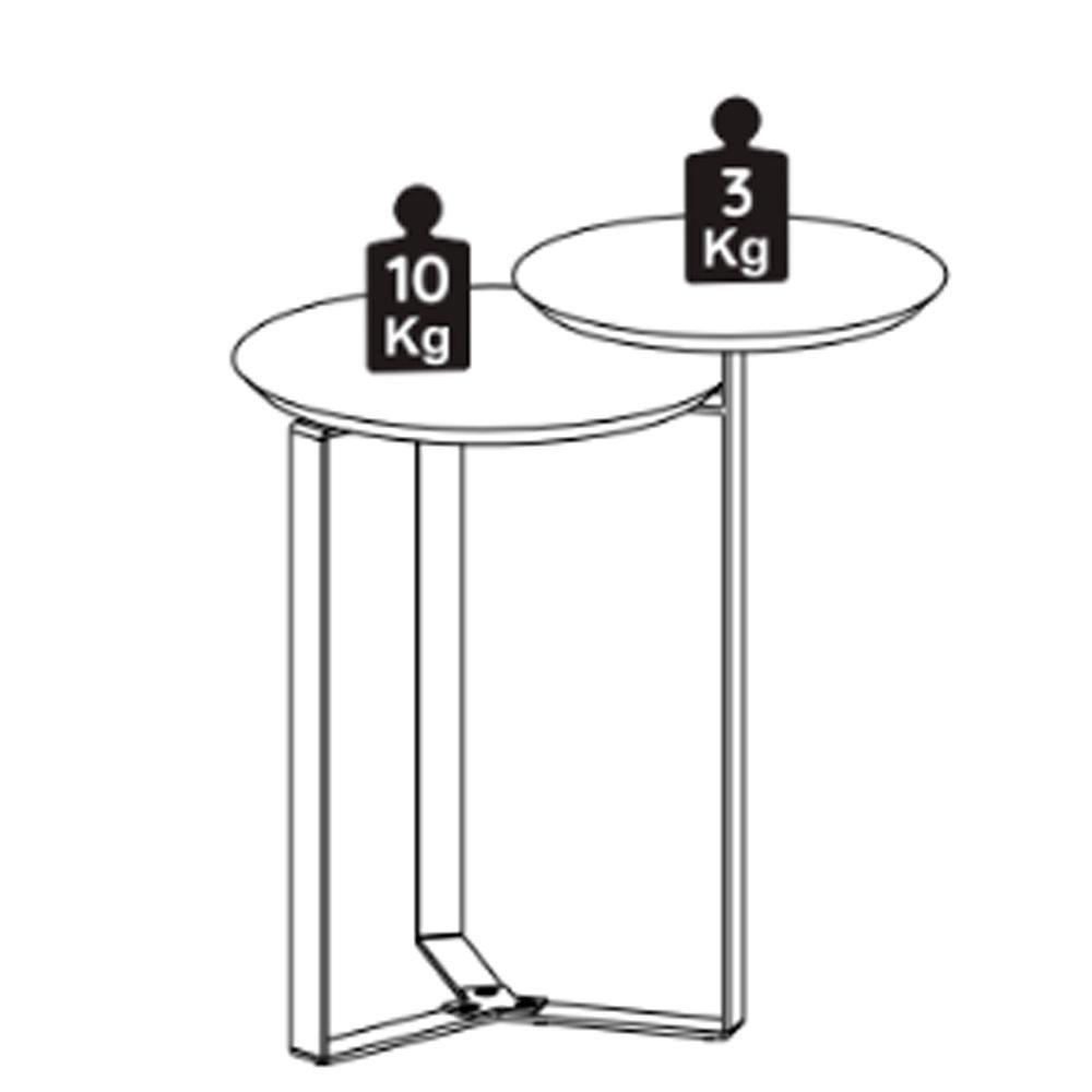 Mesa Lateral 02 Tampos Chanfrada Pe Metal Dourado Nero Artesano Nero Dourado - 3