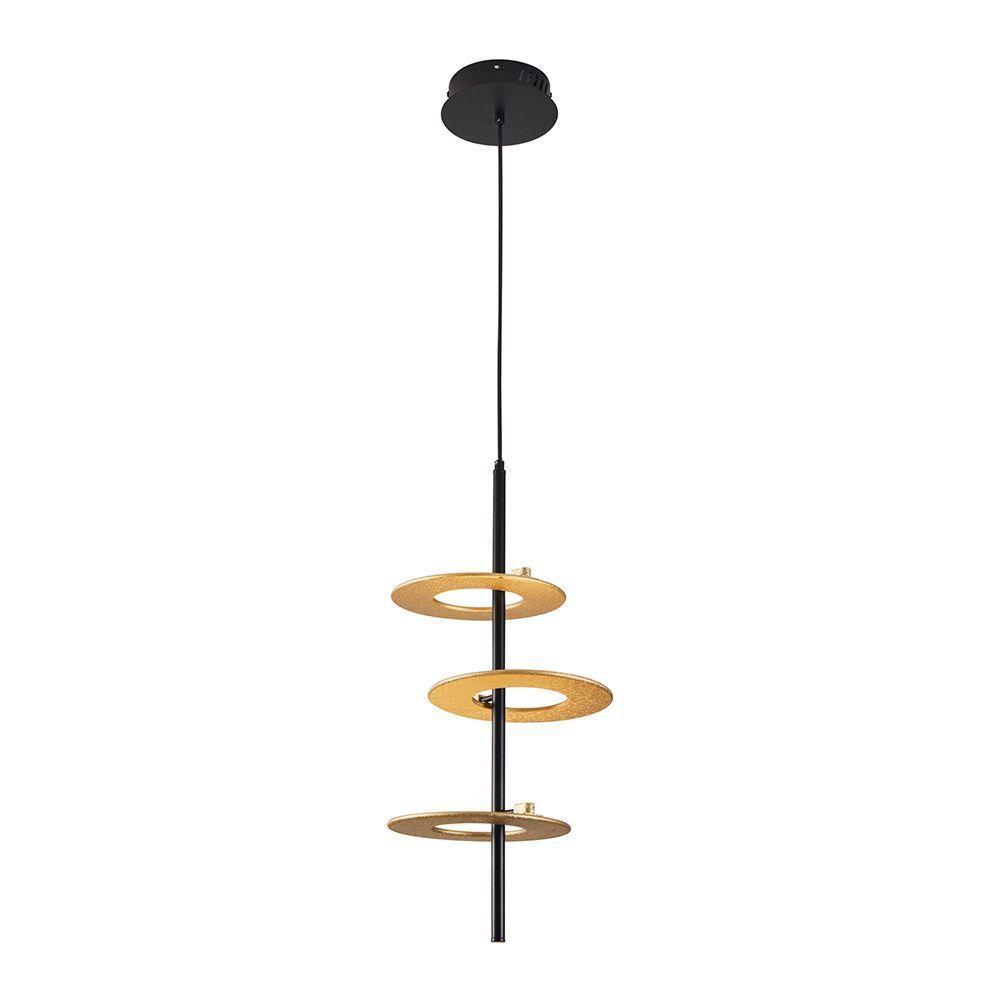Lustre Pendente Nordecor Kote 2759 Preto- Dourado Led Bivolt - 4