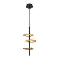 Lustre Pendente Nordecor Kote 2759 Preto- Dourado Led Bivolt