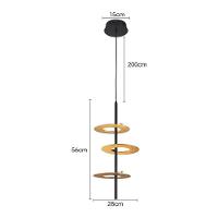 Lustre Pendente Nordecor Kote 2759 Preto- Dourado Led Bivolt - 5