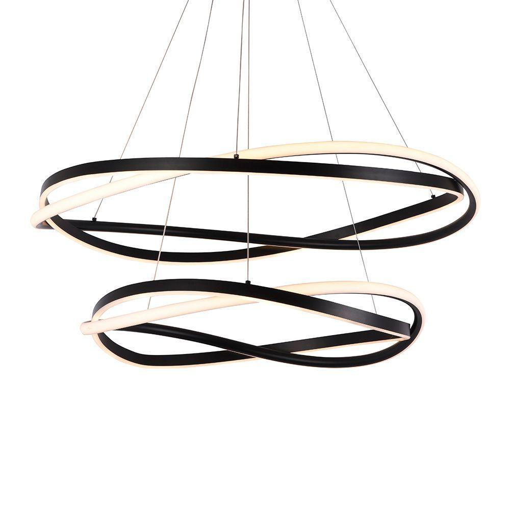 Lustre Pendente Nordecor Euni Odi 2877 Preto Led Bivolt - 1