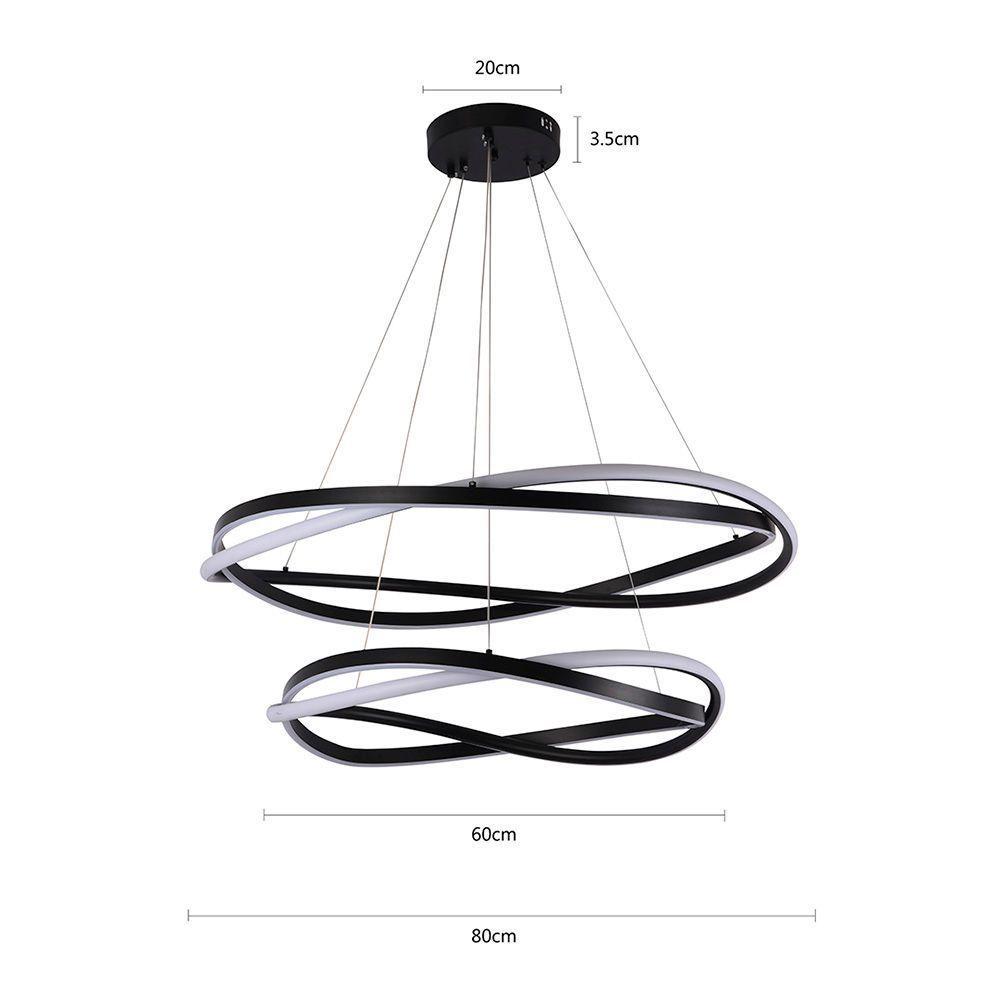 Lustre Pendente Nordecor Euni Odi 2877 Preto Led Bivolt - 2