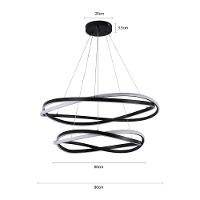 Lustre Pendente Nordecor Euni Odi 2877 Preto Led Bivolt - 2