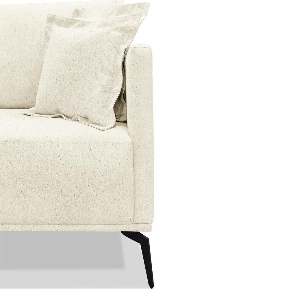 Kit 2 Poltronas Sala De Estar Liv Pes Aço Linho Natural Ezz Natural - 3