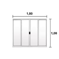 Janela 4 Folhas De Correr S/ Grade 1.00 X 1.00 Alumínio Branco Linha Modular - Hale - 3