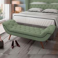 Kit Cabeceira Cama Box Casal 140 Cm Madrid Com Puff Recamier Santorini P05 Bouclê Oliva Lyam Decor - 7