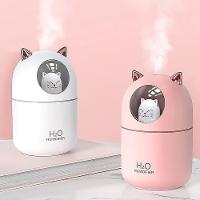 Umidificador Aromatizador Difusor Infantil Gatinho Luz Rgb - Branco Ou Rosa - 5