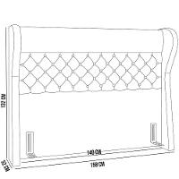 Kit Cabeceira Cama Box Casal 140 Cm Madrid Com Puff Recamier Santorini P05 Bouclê Creme Lyam Decor