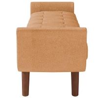 Puff Recamier Decorativo Com Pés Em Madeira 160 Cm Itália P05 Bouclê Mostarda - Lyam Decor - 2