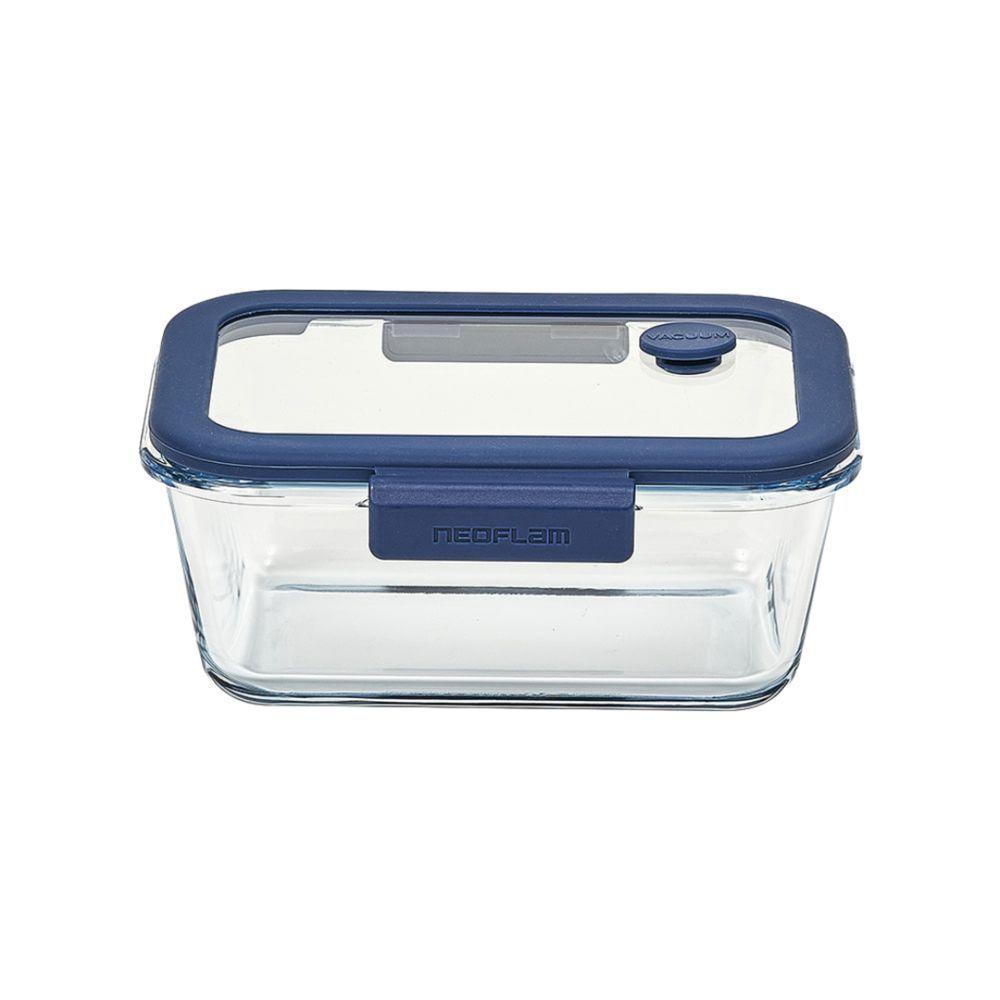 Pote De Vidro Hermético Retangular - Válvula Na Tampa De Vidro - 800ml - Glacé Z- Neoflam - 1