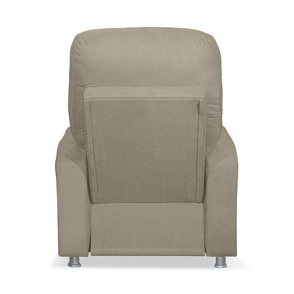 Poltrona Do Papai Reclinável Confortável Com Fibra Siliconada Bege - 3