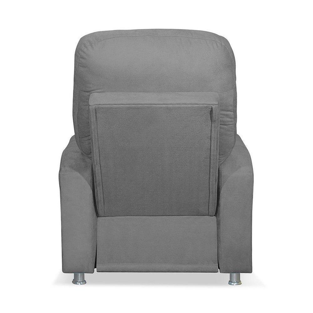 Poltrona Do Papai Reclinável Confortável Com Fibra Siliconada Cinza - 4