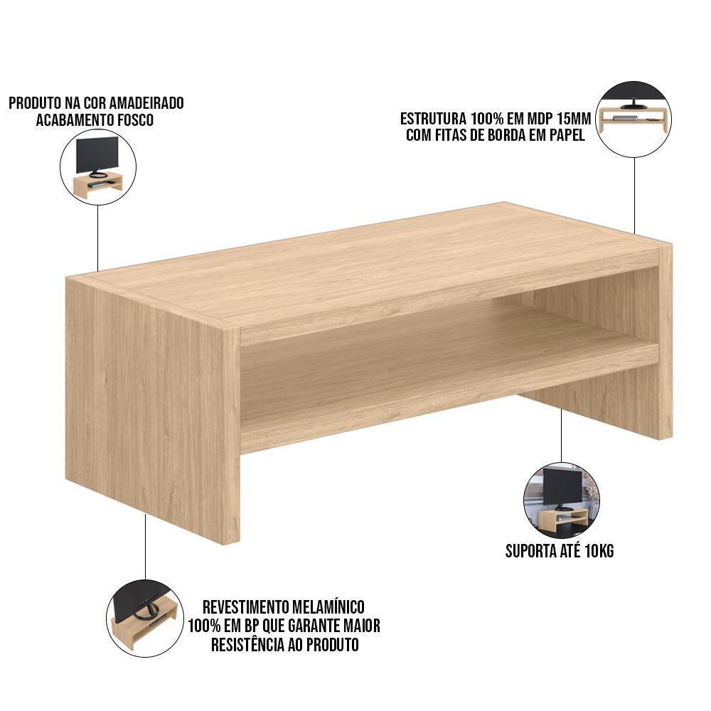 Suporte Para Monitor Stand Home Office Lap 63 Cm L03 Amadeirado - Lyam - 8